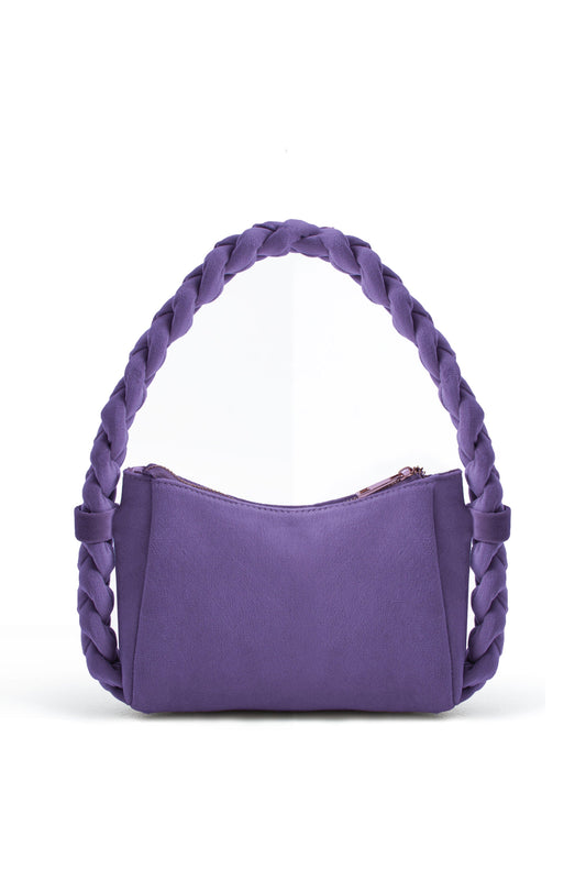 Braided Handle Shoulder Bag - Lilac