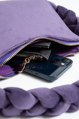 Braided Handle Shoulder Bag - Lilac