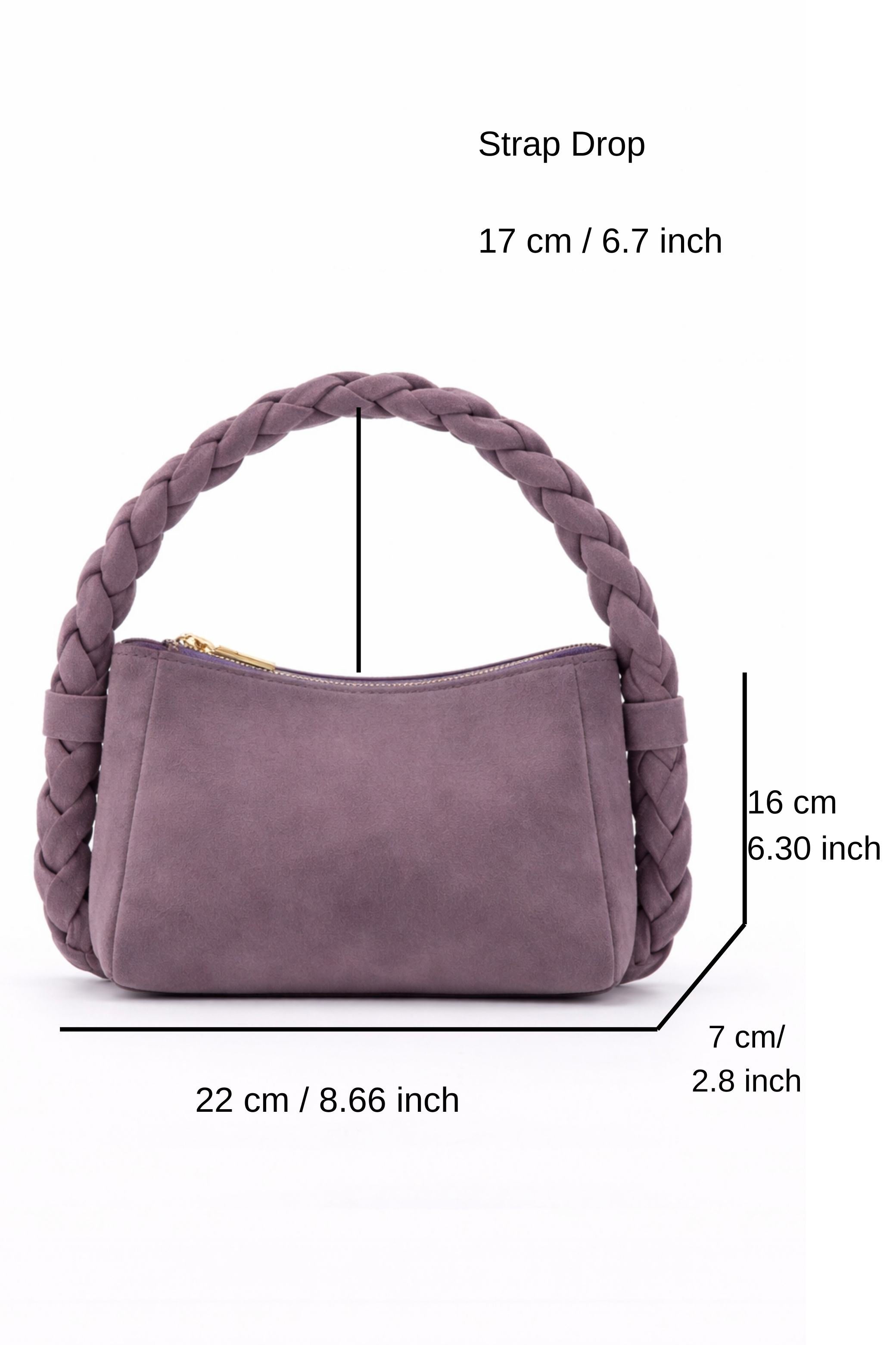 Braided Handle Shoulder Bag - Lilac