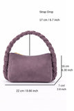 Braided Handle Shoulder Bag - Lilac