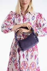 Braided Handle Shoulder Bag - Lilac