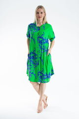 Womens Abstract Print Midi Dress