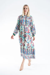 Womens Viscose Bohemian Floral Maxi Dress