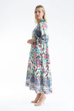 Womens Viscose Bohemian Floral Maxi Dress