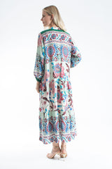 Womens Viscose Bohemian Floral Maxi Dress