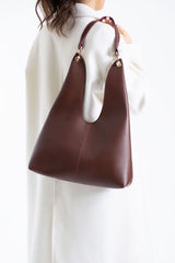 Hobo Shoulder Bag for Women with Matching Zip Pouch, 2PCS - Burgundy