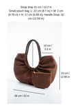 Woven PU Leather Slouchy Tote with Beaded Strap 2PCS Set - Brown