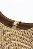 Woven Straw Tote Bag - Light Beige