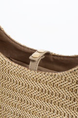 Woven Straw Tote Bag - Light Beige