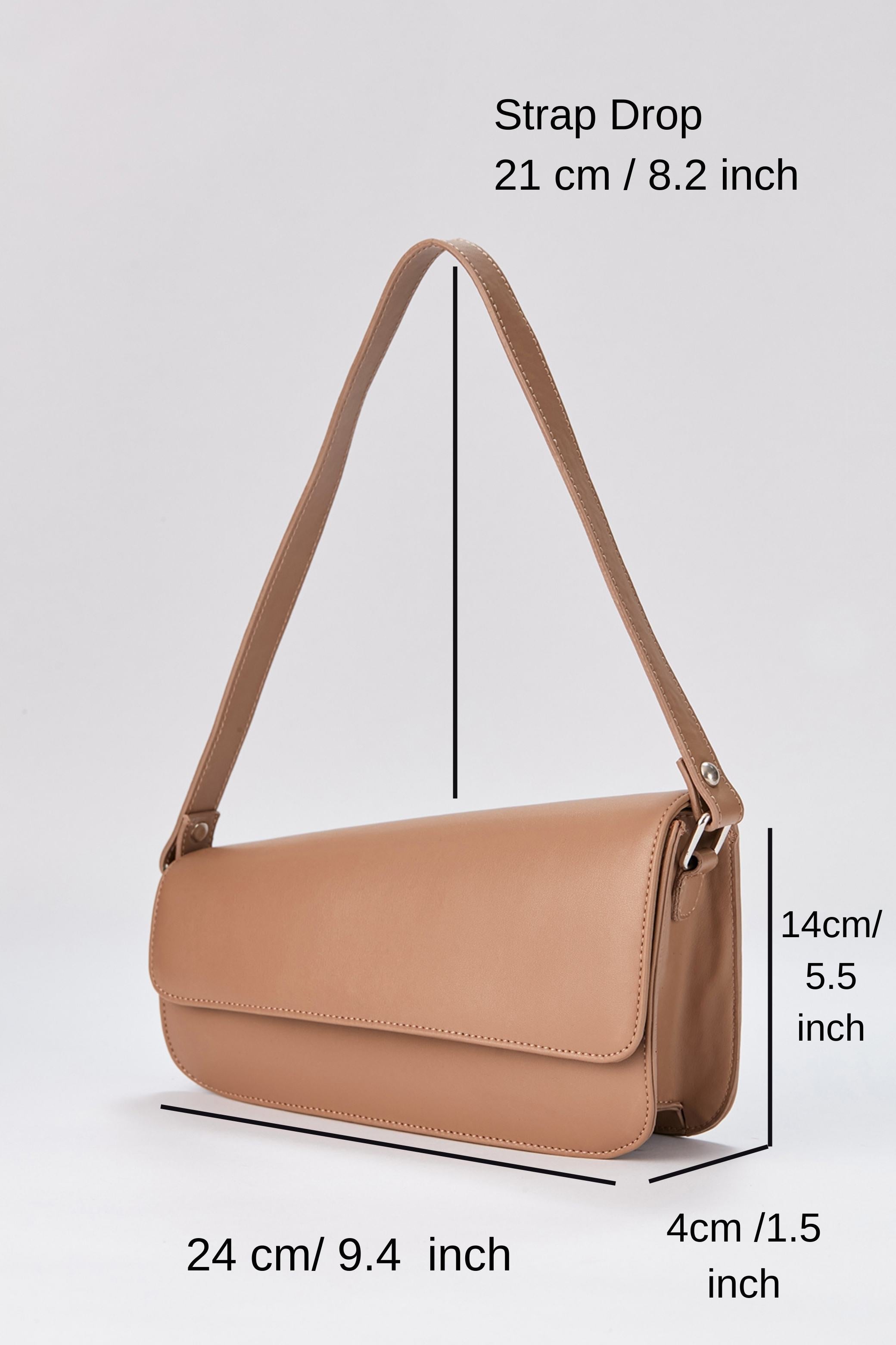 Asymmetric Pu Leather  Shoulder Bag - Nude