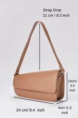 Asymmetric Pu Leather  Shoulder Bag - Nude