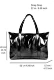 Metallic Finish Pu Leather Weekend Bag - Black