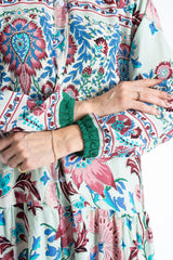 Womens Viscose Bohemian Floral Maxi Dress