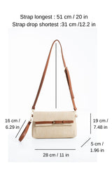 Woven Pu Leather Flap Closure Wristlet & Clutch&Crossbody  3-in-1 - Cream