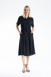 Womens Viscose Midi Shirt Dress
