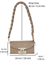 Mini Shoulder Bag With Chuncky Braided Strap - Gold
