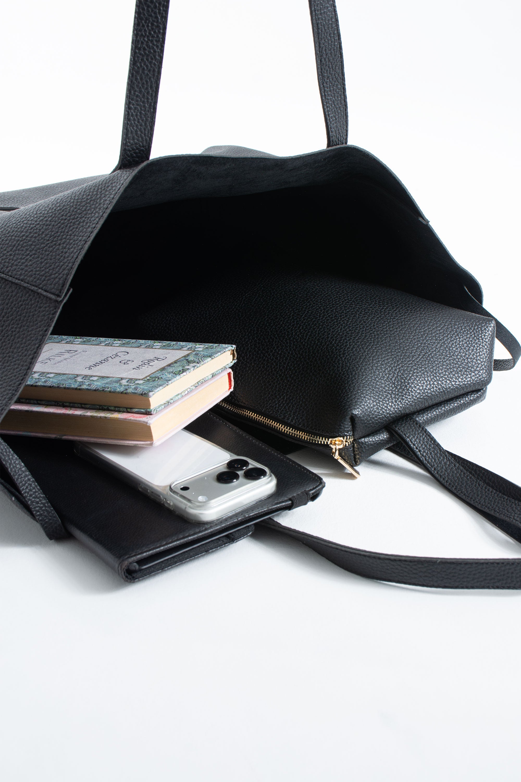 Pu Leather Weekend Bag  – 2 Pcs Set - Black