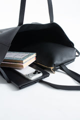 Pu Leather Weekend Bag  – 2 Pcs Set - Black