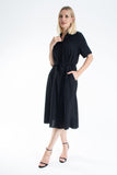 Womens Viscose Midi Shirt Dress