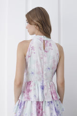 Womens Floral Tiered Maxi Dress