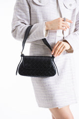 Braided Pu Leather Adjustable Strap Shoulder Bag - Black