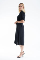 Womens Viscose Midi Shirt Dress
