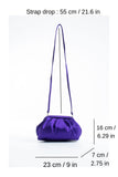 Satin Pouch Bag With Detachable Crossbody Strap - Purple