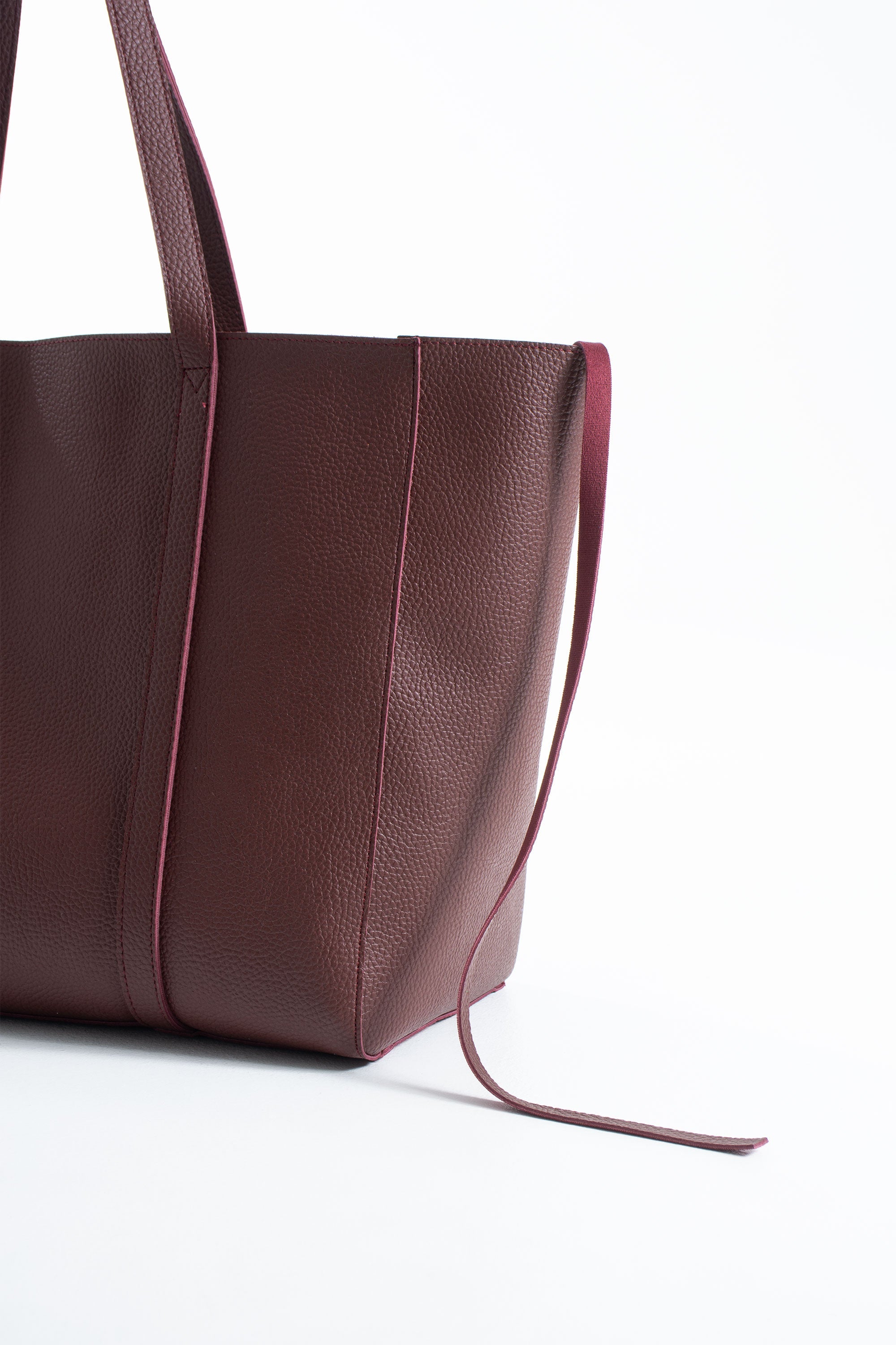 Pu Leather Weekend Bag - 2 Pcs Set - Burgundy