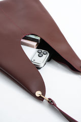 Hobo Shoulder Bag for Women with Matching Zip Pouch, 2PCS - Burgundy