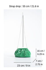 Shimmery Pouch Bag With Detachable Crossbody Strap - Green