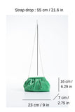 Shimmery Pouch Bag With Detachable Crossbody Strap - Green