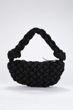 Puffy Quilted Lightweight Shoulder Bag - Black
