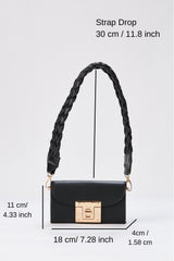 Mini Shoulder Bag with Chuncky Braided Strap - Black