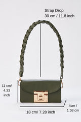 Mini Shoulder Bag With Chuncky Braided Strap - Khaki