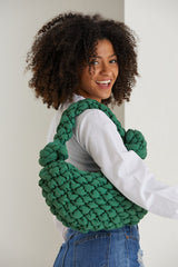 Puffy Quilted Lightweight Shoulder Bag - Green