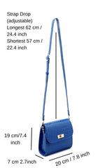 Croc Pu Leather Crossbody Bag - Blue
