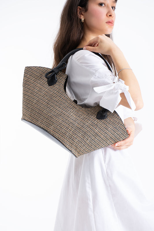 Woven Straw Tote Bag - Multi