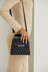 Plant Based Leather Top Handle Crossbody Bag - Black