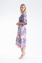 Womens Floral Print Midi Dress