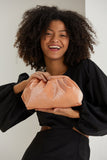 Shimmery Pouch Bag With Detachable Crossbody Strap - Pale Orange
