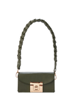 Mini Shoulder Bag With Chuncky Braided Strap - Khaki
