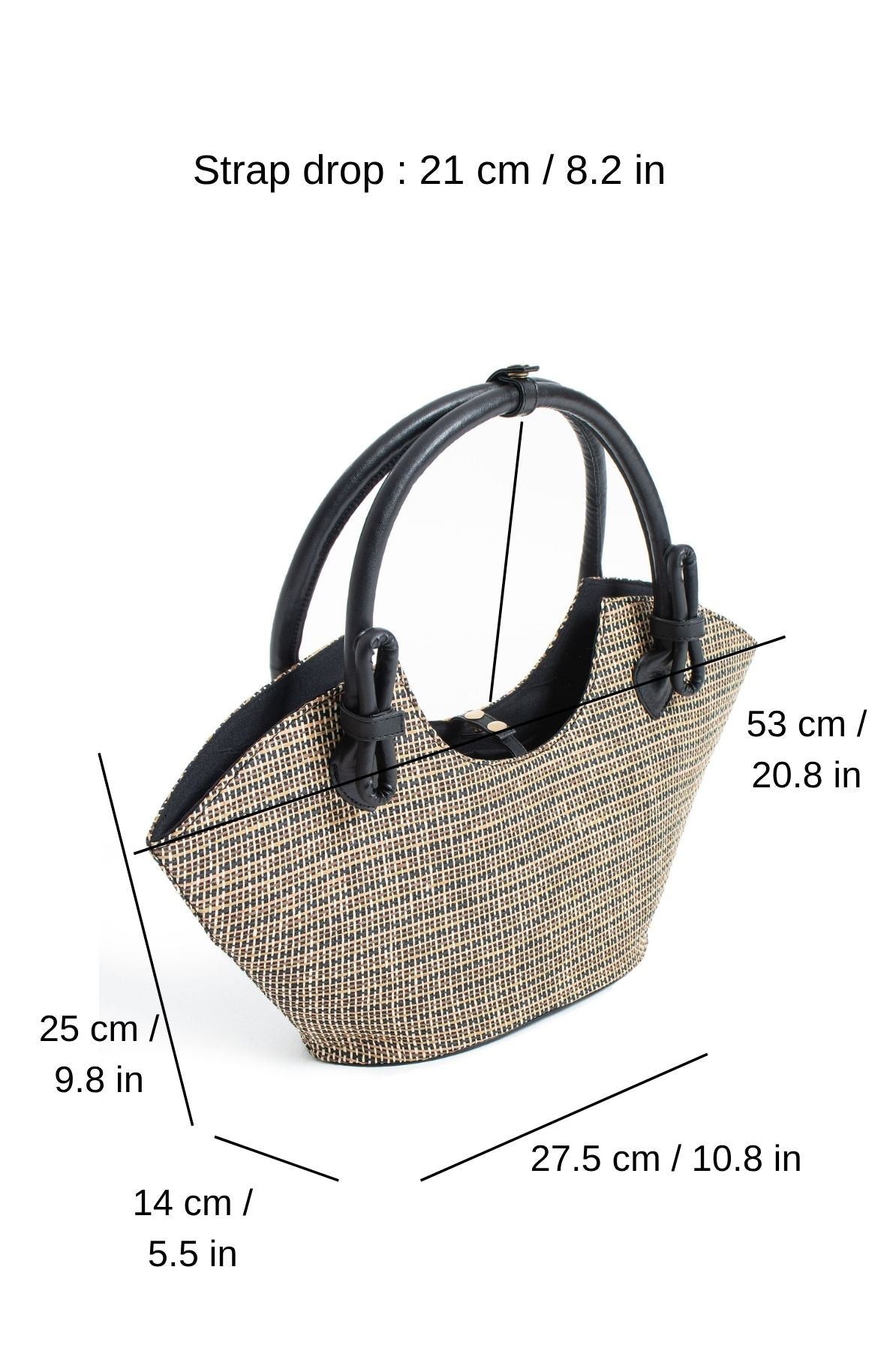 Woven Straw Tote Bag - Multi
