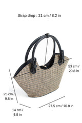 Woven Straw Tote Bag - Multi