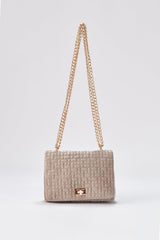 Quilted Mini Crossbody & Shoulder Bag - Beige