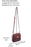 Croc Pu Leather Crossbody Bag - Burgundy