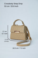 Plant Based Leather Top Handle Crossbody Bag - Beige