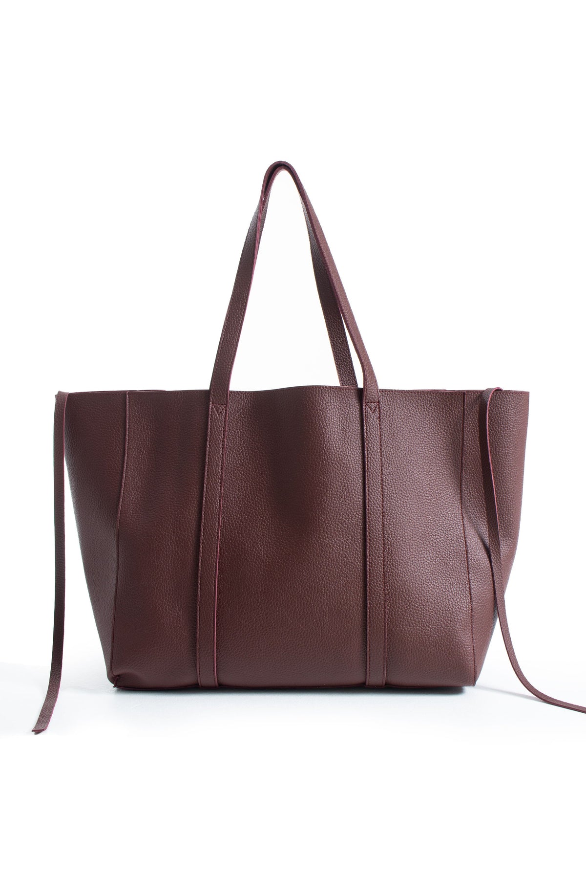Pu Leather Weekend Bag - 2 Pcs Set - Burgundy