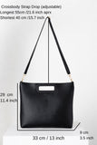 Handle Detail Pu Leather Large Handbag with Detachable Strap - Black