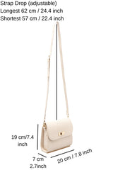 Croc Pu Leather Crossbody Bag - Cream