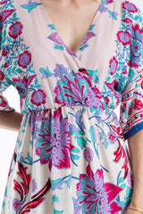 Womens Floral Print Midi Dress